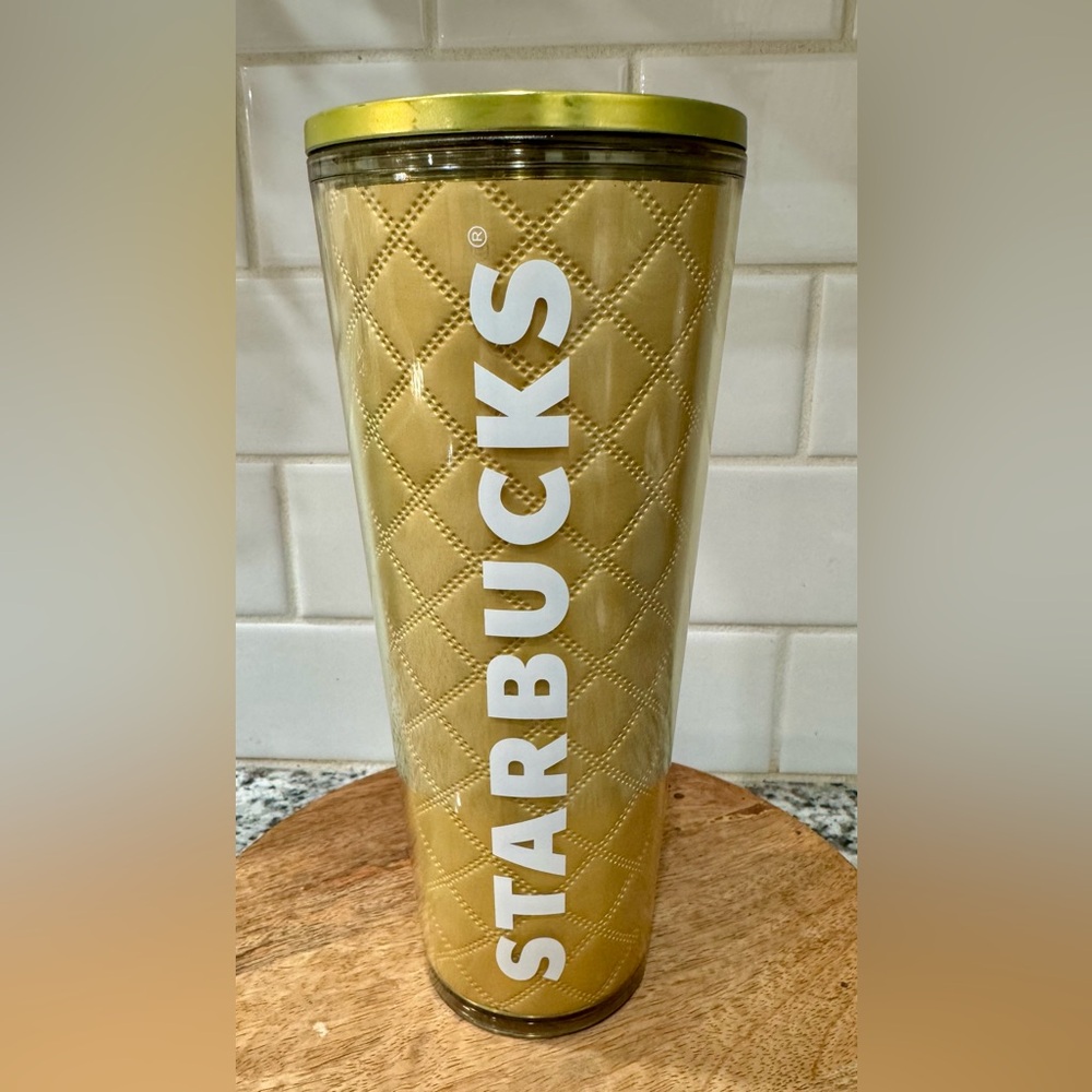 Starbucks Gold Diamond Pattern 2024 Holiday Tumbler